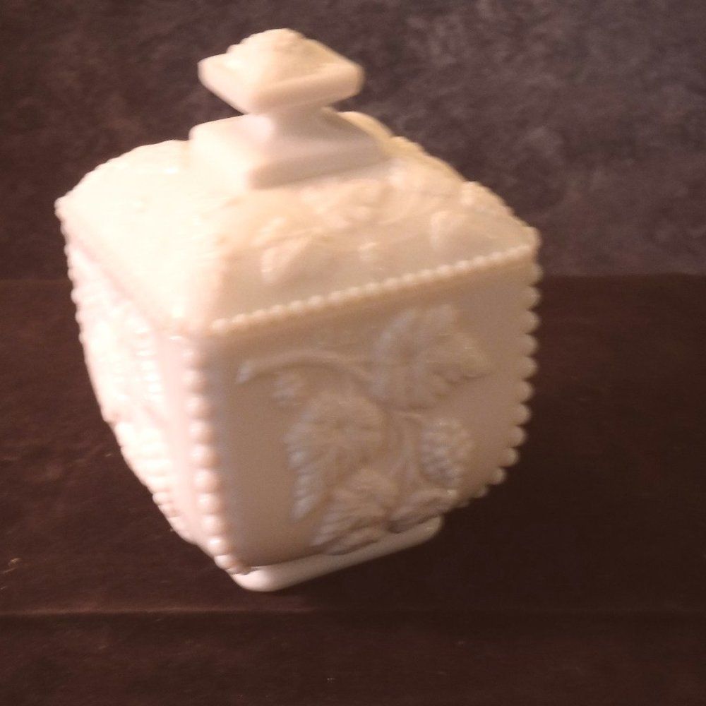 Westmoreland white milkglass covered candydish